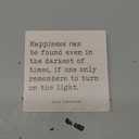 Motivational Wooden Sign, Happiness Can Be Found Even In The Darkest Of Time, Desk Table Decor, Gifts For Friends Besties Coworkers, Women Office Home Decorations And Accessories(5x5 Inches)-A07