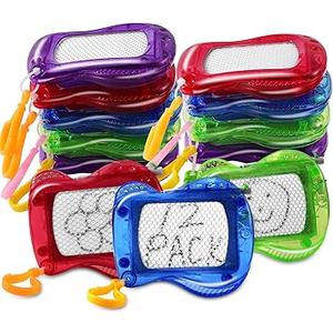 12 Pcs Mini Magnetic Drawing Board for Kids, Backpack Keychain Clip Drawing Boards, Perfect for Kids Art Supplies & Party Favors