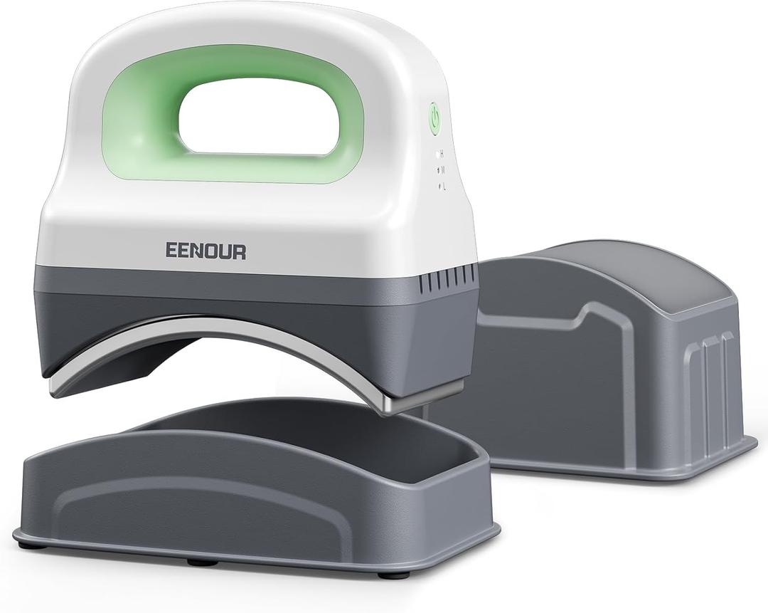 EENOUR Hat Press Machine, Mini Heat Press for Caps with 3 Heating Levels & Auto-Off, Handheld Cap Easy Press with 3"5.5" Arched Heating Plate for 6-8 Hat Size, 19-26 Girth