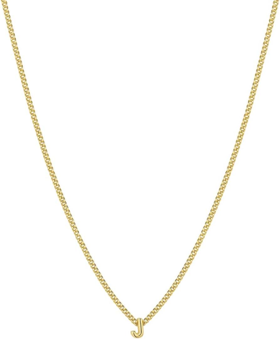 gorjana - Wilder Mini Alphabet Necklace - 18k Gold-Plated or Silver-Plated Brass - Personalized Initial Charm - Secure Closure, Adjustable Length - Timeless Elegance