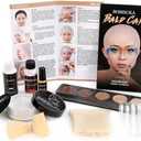 Bald Cap Halloween Makeup Kit for Men & Woman, Complete Bald Cap Costume Character Set, Realistic Bald Cap Kits for Cosplay Make Up, SFX Makeup, Dress-Up Party, Stage, Theater & Film