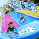 Spring Water 32ft Inflatable Slip and Water Slide for Kids, 2 Racing Lane Giant Slip n Water Slides for Backyard Heavy Duty with 2 Bodyboards, Outdoor Summer Water Toys Funs Sprinkler