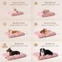 EHEYCIGA Fluffy Dog Crate Bed for Extra Large Dogs, Plush Faux Fur Crate Pad, Calming Anti Anxiety XL Dog Bed, Washable Soft Warm Crate Mat with Non-Slip Bottom, Pink