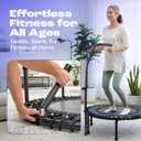 MXL Maximus PRO Bungee Rebounder - Premium 40" Indoor Mini Trampoline for Adults, Quiet Soft Bounce with 60 Connectors, Foldable Legs, DVD & Online Workouts, 400lb