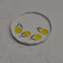 Koythin Ceramic Dinner Plate, Cute Fruits Creative Plates Design, Printed Flowers Dinnerware for Office and Home, Kitchen Plates for Dessert (Orange) (Persimmon)