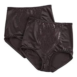 Bali Women’s Shapewear Double Support Light Control Brief with Lace Fajas 2-Pack DFX372 3XL