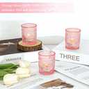 24 Pcs Pink Glass Votive Candle Holders, Tealight Candle Holders for Table Centerpieces, Vintage Candle Holder Bulk, Boho Wedding, Valentine's Day Table Decor (Pink)