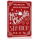 Red Hot Cocoa Bar Sign - Metal Signs, 8 X 12 Inch, Christmas Home Decor & Gifts