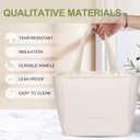 3 x Lunch Box for Women, Lunch Bag for Women Simple Reusable Insulated Lunch Tote Bag Cute Cooler Food Storage Bags for Work, Office or Picnic (White)