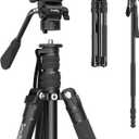 SmallRig CT180 Video Tripod, 72" Camera Tripod Monopod with Fluid Head, Aluminum Camera Tripod, 360 Panorama Fluid Head for Travel, Video, Live Streaming, Vlogging- 3760B