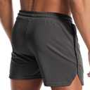 Aolesy Mens Workout Shorts with Zip Pocket 5" Lightweight Gym Running Shorts Linerless Bodybuilding Athletic Shorts (Gray, S)