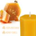 Natural Beeswax Pillar Candles 2x4Inch,Smokeless Dripless Pure Beeswax Candle,Unscented Candle for Wedding, Dinner, Church(Pack of 2)