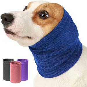 Dog Anxiety Relief Ear Muff, Blue Dog Noise Cancelling Ear Muffs, Dog Ear Muffs Noise Protection, Soft Dog Calming Hoodie, Neck Head Cover for Grooming, Force Drying, Bath, Fireworks (L)