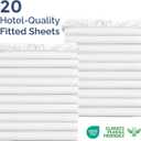 Bulk Case Pack of 20 Fitted Sheets - (20) Queen Size Fitted Sheets with Deep Pockets - Wholesale Bulk Bedding for Hotels, Spas & Airbnbs - Breathable & Cooling - Soft and Wrinkle Free - (Queen, White)