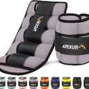 APEXUP 10lbs/Pair Adjustable Ankle Weights for Women and Men, Modularized Leg Weight Straps for Yoga, Walking, Running, Aerobics, Gym, Physical Therapy (Pastel Purple)