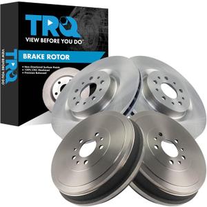 TRQ Front and Rear Brake Rotor Set Compatible with 2015-2022 Ram ProMaster City, 1 Piece