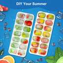 2 x Ice Cube Tray with Lid, 3 Pack Silicone Easy-Release Ice Trays for Freezer, Stackable Ice Cube Molds for Drinks, Cocktails, Whiskey, Coffee - BPA-Free and Odor-Free,Ice Cube Trays for Freezer (Sage Green)