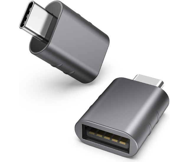 Syntech USB C to USB Adapter Pack of 2, USB 3.0 Female to Thunderbolt 4/3 Adapter Compatible with MacBook Pro Air 2024, Surface, iPad, iPhone, Galaxy Notebook, XPS and More Type C Devices, Space Grey