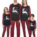 MyFav Matching Family Christmas Pajamas Set Soft Holiday Clothes Sleepwear (L)