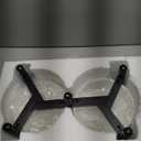 Raised Ceramic Dog Bowl Set - Elevated Double Dishes with Stainless Steel Stand - Food and Water Bowls for Small to Medium Dogs - Each Holds 2 Cups (28.75 fl oz) - White