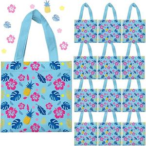 20 Pcs Cartoon Party Favor Bags,Reusable Hawaiian Gift Non-woven Bags with Handles for Animation Themed Party Decorations