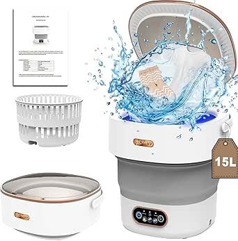 Compact 15L Portable Washing Machine - Foldable, High-Capacity Washer