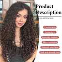 Curly Wig for Women long Black Curly Wigs 26inch Synthetic Middle Part Wig Natural Looking Hair Replacement Curly Wigs for Daily Party Use
