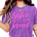 Sister Squad Shirt. Matching Family, Relaxed Modern Fit, Cotton Blend Unisex T-Shirt. Adult Sisters Shirts. Purple, Size M