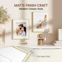 Heimlove Metal 8.5 by 11 Picture Frames Gold Frame with Mat to 6x8 Set of 3, 8.5x11 Mat to 6x8