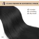 BARSDAR Short Straight Ponytail Extension - 14 Inch Drawstring Black Ponytail Hair Extensions for Women - Synthetic Fake Pony Tails Hairpieces Clip in Straight Ponytails Daily - Jet Black