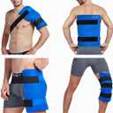 Koo-Care Large Flexible Gel Ice Pack & Wrap with Straps for Hot Cold Therapy - Pain Relief for Shoulder Rotator Cuff, Back, Hip, Knee Replacement Surgery, Shin Splint Injuries Reusable - 11" x 14" (Blue)