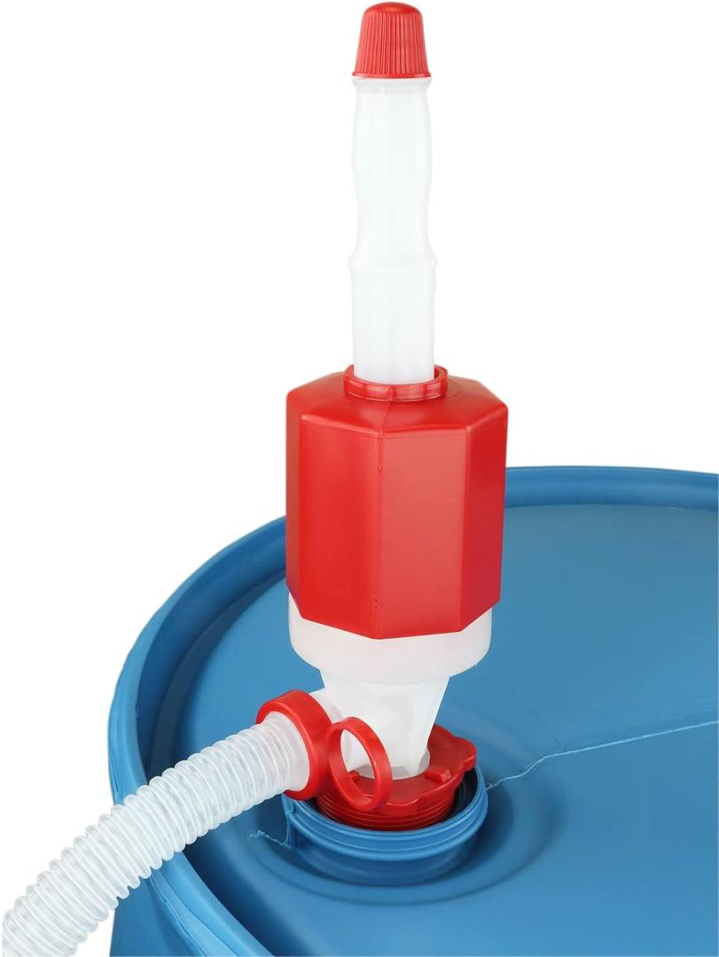 Zeeline By Milton ZE369W, Siphon Drum Pump, Manual Siphon Pump with Flexible 48 Hose,7 Gallons Per Minute, Transfer Liquids from 55Gallon Drums or Smaller, Def Drum Pump,(Polyethylene/Polypropylene)