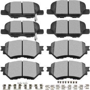 SCITOO D1759 D1679 Ceramic Brake Pads Sets Front & Rear w/Hardware Replacement For Mazda For 3 2014-2016,For Mazda For 3 Sport 2014
