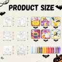 MLOLM 24 Sets Halloween Sand Art Kit, DIY Painting Craft,Pumpkin Ghost Haunted House Witch Cat Bat Sand Painting with Colored Art Sand, Creative Halloween Theme Party Activity