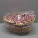 GNIEMCKIN 14 Inch Wicker Basket with Handle, Wicker Picnic Baskets with Red Liner, Oval Willow Woven Basket for Fruit, Wine, Wedding, Picnic