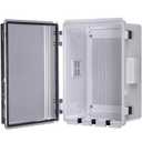 ABS Electrical Junction Box, Ventilated Design, Cable Grommets, IP65 Waterproof Enclosure, Indoor/Outdoor Use with Mounting Panel (Clear Cover, 11.8"x7.9"x5.1")