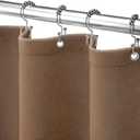 Awellife Brown Shower Curtain Linen Textured Boho Farmhouse Shower Curtains for Bathroom Fabric Liner 72 x 72 Inch