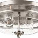 Flush Mount Ceiling Lights, 2-Light Farmhouse Close to Ceiling Light, Industrial Ceiling Lighting Fixture for Kitchen Hallway Bedroom Living Room Stairways Porch (Brushed Nickel)