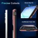 DEERLAMN Case for Samsung Galaxy A37 5G with Slide Camera Cover+Screen Protector (1 Pack), Rotated Ring Kickstand Military Grade Shockproof Protective Cover-Rose Gold