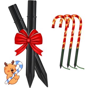 30 PCS Replacement Stakes for Christmas Candy Cane Lights - Outdoor Decorations, Plastic Candy Cane Pathway Markers with Spike Replacer, for Garden Lights, Landscape Yard Pathway Lamps Pole