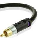Mediabridge ULTRA Series Subwoofer Cable (15 Feet) - Dual Shielded with Gold Plated RCA to RCA Connectors - Black (15 ft)