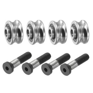 PATIKIL U Groove Bearing, 4 Pack 5x17x8mm SG15 Deep U Groove Guide Pulley Double Sealed Chrome Steel Ball Bearings with M5x23 Screws for Rail Track Liner Motion System