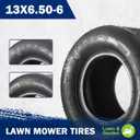 MaxAuto 13x6.50-6 Lawn Mower Tires,13x6.50x6nhs Zero Turn Tires,13-6.50-6 Smooth Turf Tires,13x6.5-6 Tires Replacement For Garden Riding Tractor Lawnmower, 4Ply Tubeless, 480 Lbs Capacity, Set of 2