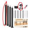 Muzata 15-20FT Modular Black Cable Railing Kit 36 Inch 4 Level Post Kit Complete Set Cable Railing System for Decks Length Adjustable Easy DIY with Paper User Guide (No Handrail) RWS1 BH4S