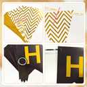 Black Gold Happy Birthday Banner - 20PCS Gold Fireworks Shape Cupcake Decoration Sparkling Party Decoration for Children or Adults Birthday Party Or Celebration