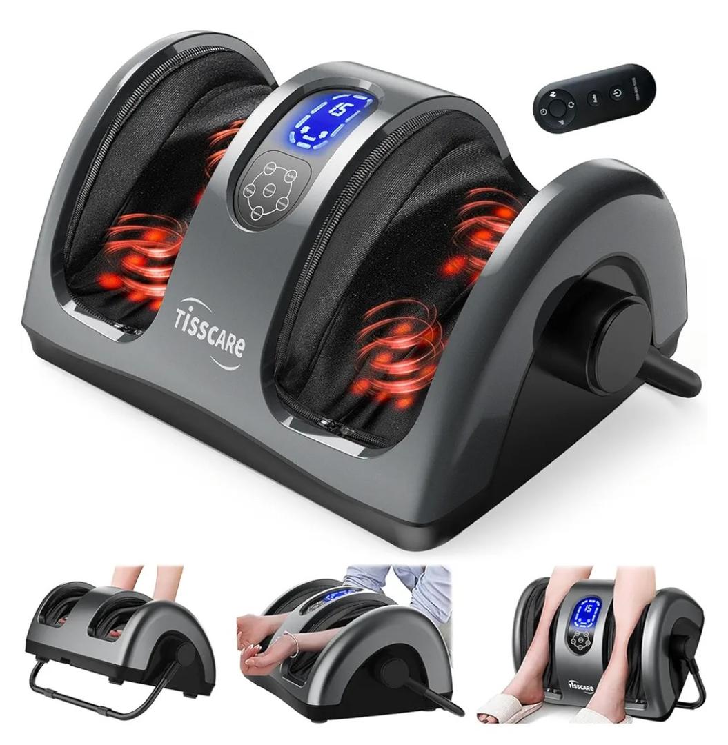 TISSCARE Shiatsu Foot Massager with Heat, FSA Eligible HSA Foot Massager for Plantar Fasciitis, Neuropathy, Circulation and Pain Relief, Massage Feet at Home/Office, Gift for Men and Women