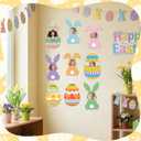 100 Pcs Easter Egg Bunny Cutouts with Photo Space Easter Bulletin Board Decorations with Glue Spring Decor DIY Craft for Classroom School Party Supplies Gifts