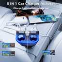 SONRU 180W Cigarette Lighter Splitter, 30W PD & Dual QC3.0 Car Charger Adapter,24V/12V Car USB Adapter 2-Socket with Voltmeter Fast Charging for iPhone 17/16/15 Car Devices