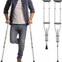 Aluminum Alloy Crutches for Adults, Pair of Height Adjustable Crutch (Fits 4'7" - 6'7"), Universal & Lightweight Crutches for Kids, Includes Padded Underarm Cushions, Rubber Tips, 300 lbs Capacity