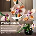 Orchid Building Sets Artificial Flowers Plant Gifts Her Adults Girls Botanical Collection for Home Kitchen Desk Decor